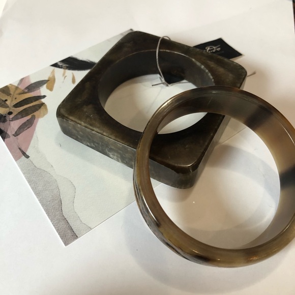 Vintage style Bangle set - resin & horn set - Picture 5 of 7